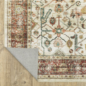 Oriental Weavers Sumter Indoor Area Rug - Soft, Machine Washable, Non-slip Backing For High-traffic Family Spaces Ivory,Rust Red Polyester Ssum05107168st