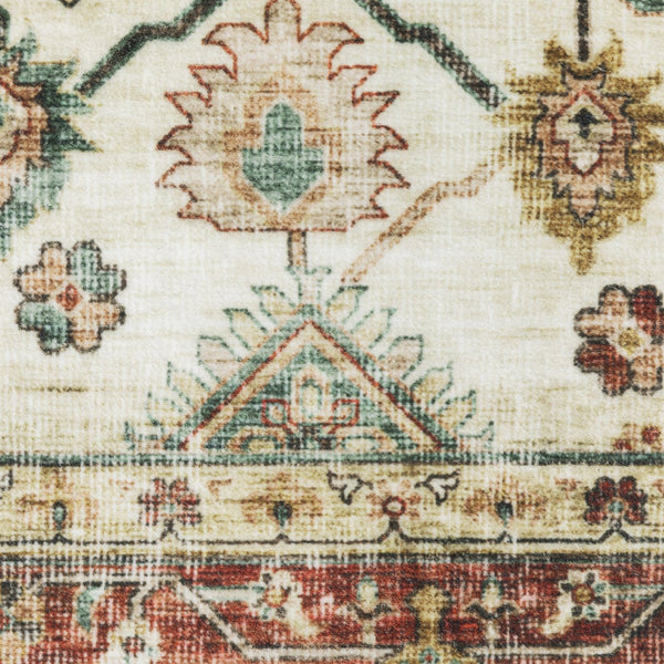 Oriental Weavers Sumter Indoor Area Rug - Soft, Machine Washable, Non-slip Backing For High-traffic Family Spaces Ivory,Rust Red Polyester Ssum05107168st