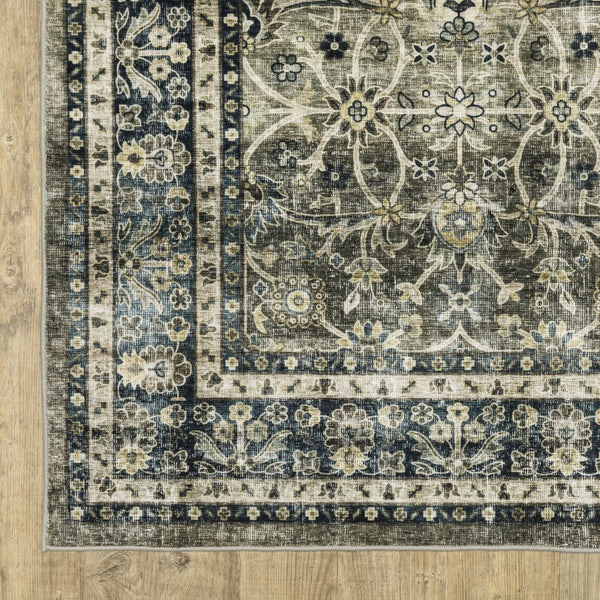 Oriental Weavers Sumter Indoor Area Rug - Machine Washable, Non-slip Backing, Perfect For High-traffic Family Spaces Charcoal Grey,Blue Polyester Ssum06228305st