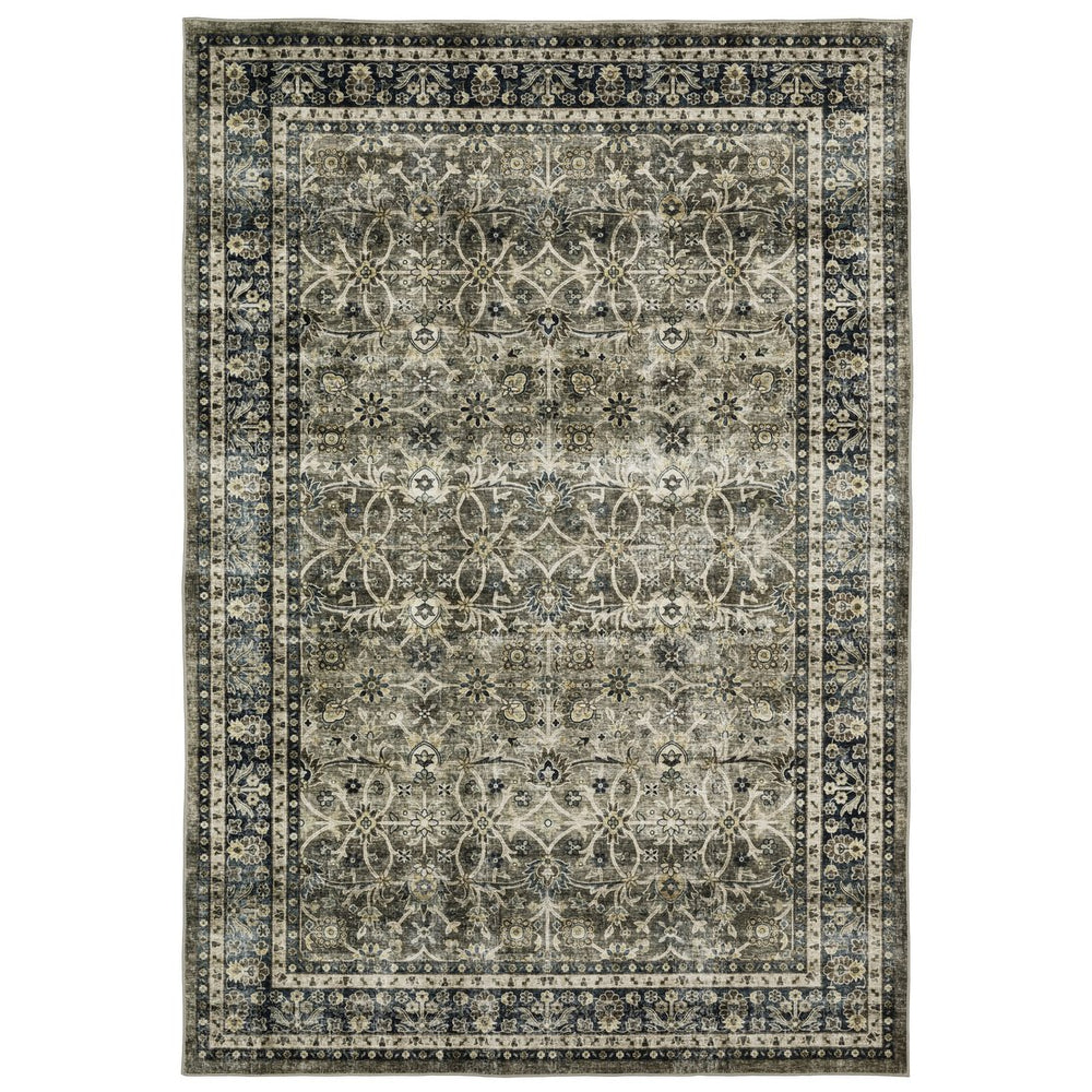 Oriental Weavers Sumter Indoor Area Rug - Machine Washable, Non-slip Backing, Perfect For High-traffic Family Spaces Charcoal Grey,Blue Polyester Ssum06228305st