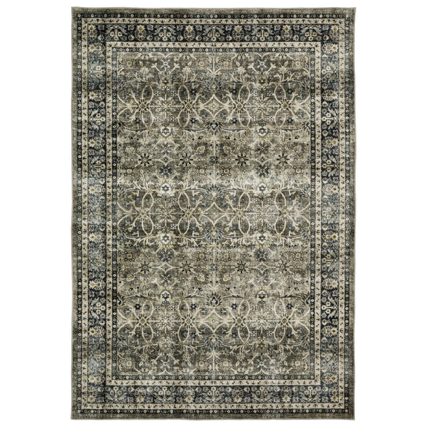 Oriental Weavers Sumter Indoor Area Rug - Machine Washable, Non-slip Backing, Perfect For High-traffic Family Spaces Charcoal Grey,Blue Polyester Ssum06228305st