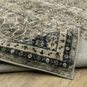 Oriental Weavers Sumter Indoor Area Rug - Machine Washable, Non-slip Backing, Perfect For High-traffic Family Spaces Charcoal Grey,Blue Polyester Ssum06228305st
