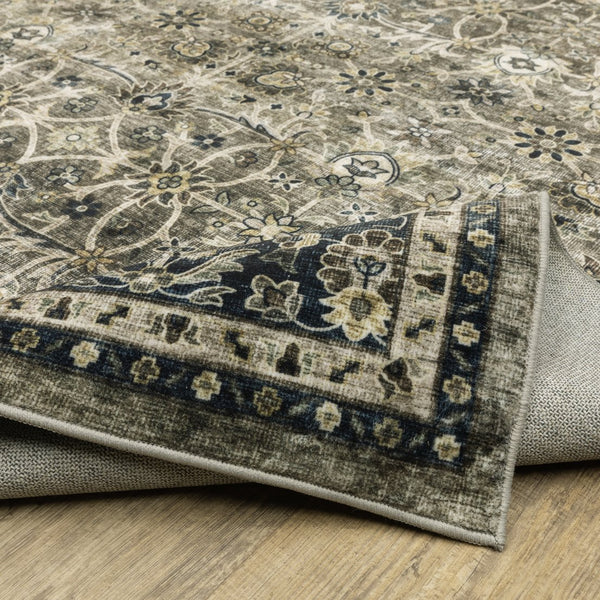 Oriental Weavers Sumter Indoor Area Rug - Machine Washable, Non-slip Backing, Perfect For High-traffic Family Spaces Charcoal Grey,Blue Polyester Ssum06228305st
