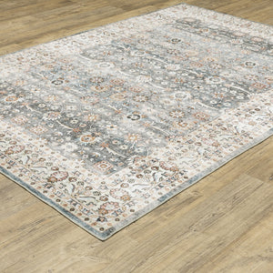 Oriental Weavers Sumter Indoor Area Rug - Machine Washable, Non-slip Backing, Soft Low-pile, Traditional Design Grey,Ivory Polyester Ssum07228305st