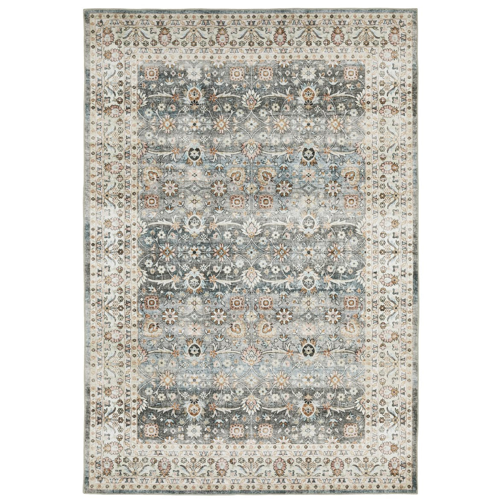 Oriental Weavers Sumter Indoor Area Rug - Machine Washable, Non-slip Backing, Soft Low-pile, Traditional Design Grey,Ivory Polyester Ssum07228305st