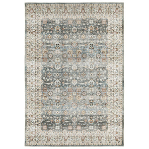 Oriental Weavers Sumter Indoor Area Rug - Machine Washable, Non-slip Backing, Soft Low-pile, Traditional Design Grey,Ivory Polyester Ssum07228305st