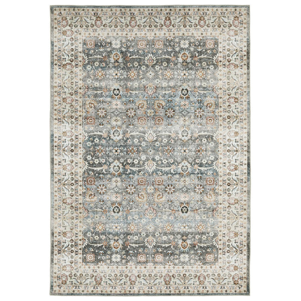 Oriental Weavers Sumter Indoor Area Rug - Machine Washable, Non-slip Backing, Soft Low-pile, Traditional Design Grey,Ivory Polyester Ssum07228305st