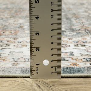 Oriental Weavers Sumter Indoor Area Rug - Machine Washable, Non-slip Backing, Soft Low-pile, Traditional Design Grey,Ivory Polyester Ssum07228305st