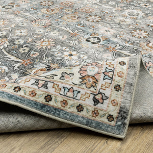 Oriental Weavers Sumter Indoor Area Rug - Machine Washable, Non-slip Backing, Soft Low-pile, Traditional Design Grey,Ivory Polyester Ssum07228305st