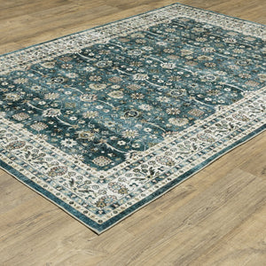 Oriental Weavers Sumter Indoor Area Rug - Machine Washable, Non-slip Backing, High-traffic Friendly, Soft Design Teal,Ivory Polyester Ssum08152213st