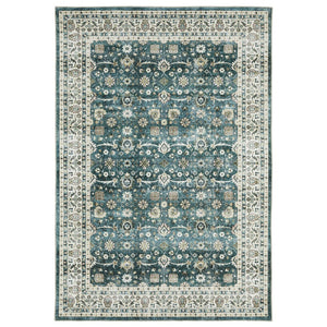 Oriental Weavers Sumter Indoor Area Rug - Machine Washable, Non-slip Backing, High-traffic Friendly, Soft Design Teal,Ivory Polyester Ssum08152213st