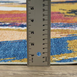 Oriental Weavers Sumter Indoor Area Rug – Machine Washable, Non-slip Backing, Perfect For High-traffic Spaces Blue,Gold Polyester Ssum09152213st