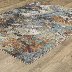 Oriental Weavers Sumter Indoor Area Rug - Durable, Machine Washable With Non-slip Backing For Family-friendly Spaces Blue,Rust Polyester Ssum13061091st