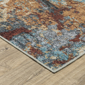 Oriental Weavers Sumter Indoor Area Rug - Durable, Machine Washable With Non-slip Backing For Family-friendly Spaces Blue,Rust Polyester Ssum13061091st