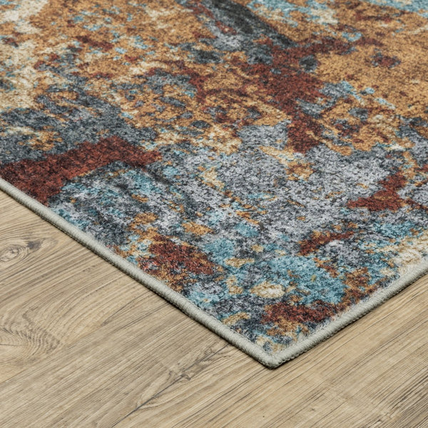 Oriental Weavers Sumter Indoor Area Rug - Durable, Machine Washable With Non-slip Backing For Family-friendly Spaces Blue,Rust Polyester Ssum13061091st