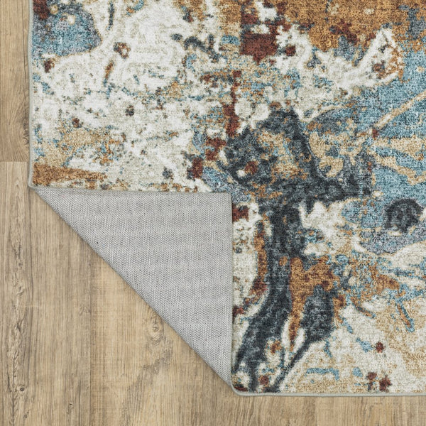 Oriental Weavers Sumter Indoor Area Rug - Durable, Machine Washable With Non-slip Backing For Family-friendly Spaces Blue,Rust Polyester Ssum13061091st