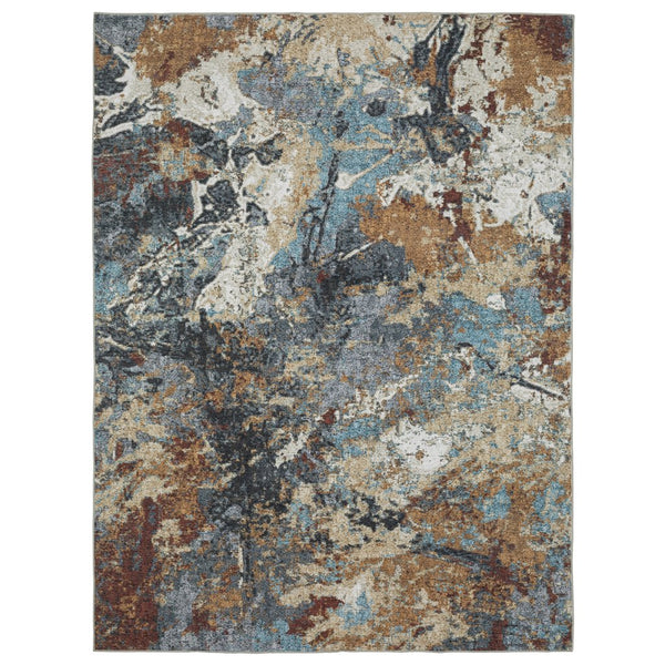 Oriental Weavers Sumter Indoor Area Rug - Durable, Machine Washable With Non-slip Backing For Family-friendly Spaces Blue,Rust Polyester Ssum13061091st