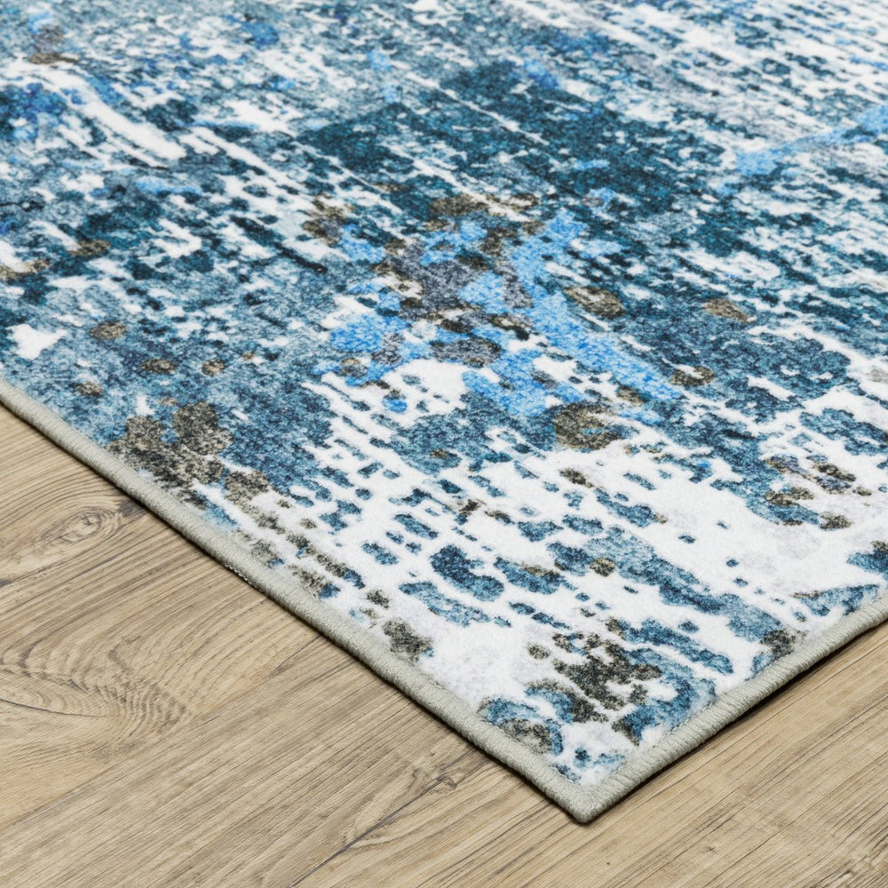 Oriental Weavers Sumter Indoor Area Rug - Soft, Machine Washable Polyester With Non-slip Backing For Easy Care Blue,Ivory Polyester Ssum14061244st