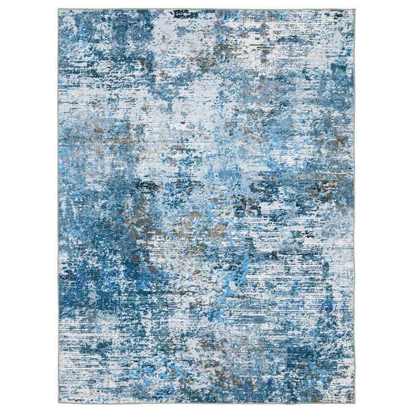 Oriental Weavers Sumter Indoor Area Rug - Soft, Machine Washable Polyester With Non-slip Backing For Easy Care Blue,Ivory Polyester Ssum14228305st