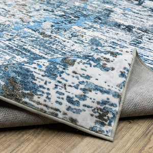 Oriental Weavers Sumter Indoor Area Rug - Soft, Machine Washable Polyester With Non-slip Backing For Easy Care Blue,Ivory Polyester Ssum14228305st