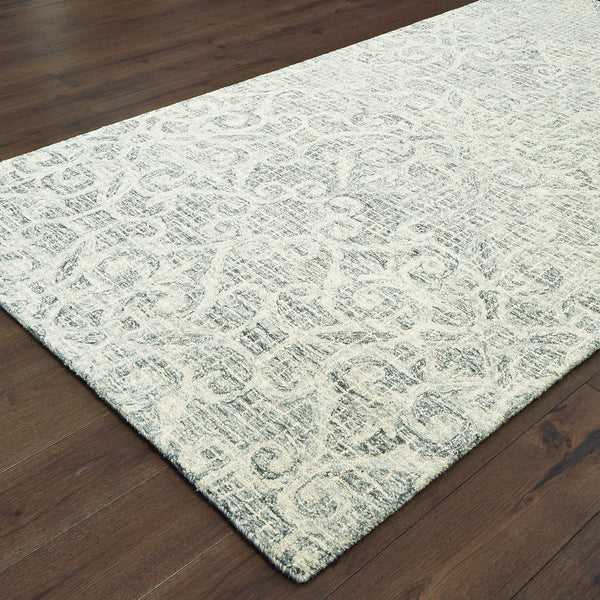 Oriental Weavers Tallavera Hand-tufted 100% Wool Area Rug With Inviting Tile Patterns For Cozy Modern Spaces Grey,Ivory Wool T55602106167st