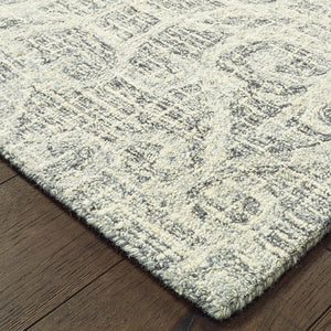 Oriental Weavers Tallavera Hand-tufted 100% Wool Area Rug With Inviting Tile Patterns For Cozy Modern Spaces Grey,Ivory Wool T55602076243st