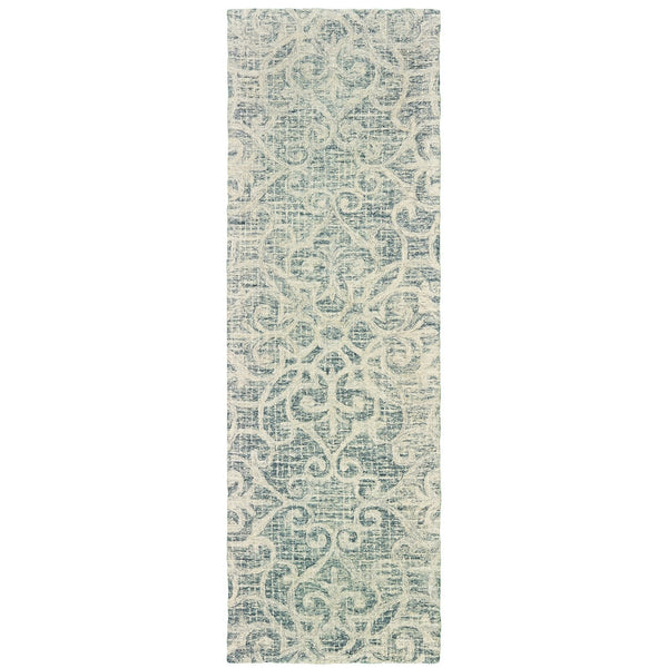 Oriental Weavers Tallavera Hand-tufted 100% Wool Area Rug With Inviting Tile Patterns For Cozy Modern Spaces Grey,Ivory Wool T55602076243st