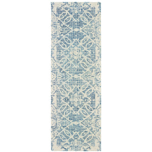 Oriental Weavers Tallavera Hand-tufted Wool Area Rug – Cozy Loop Construction With Trendy Tile Patterns For Modern Spaces Blue,Ivory Wool T55603076243st