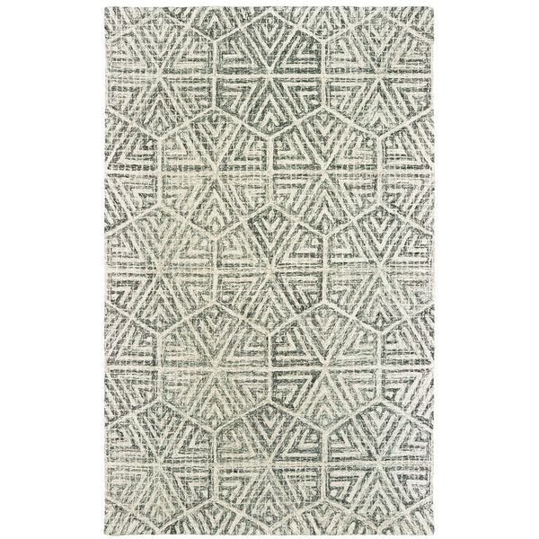 Oriental Weavers Tallavera Hand-tufted Wool Area Rug – Cozy, Durable Design With Modern Tile-inspired Patterns Grey,Ivory Wool T55605106167st