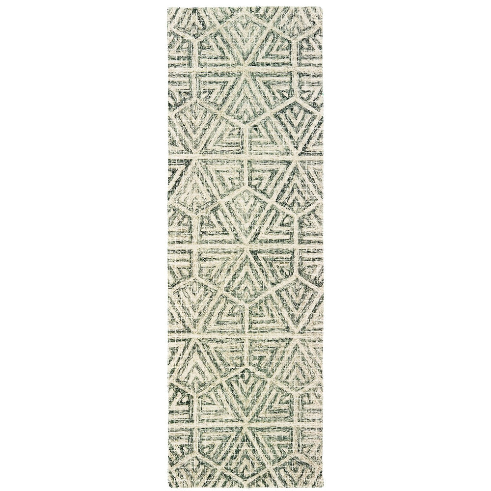 Oriental Weavers Tallavera Hand-tufted Wool Area Rug – Cozy, Durable Design With Modern Tile-inspired Patterns Grey,Ivory Wool T55605076243st