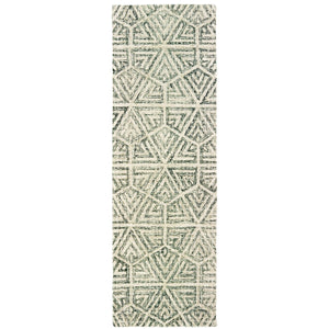 Oriental Weavers Tallavera Hand-tufted Wool Area Rug – Cozy, Durable Design With Modern Tile-inspired Patterns Grey,Ivory Wool T55605076243st
