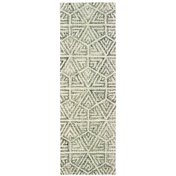 Oriental Weavers Tallavera Hand-tufted Wool Area Rug – Cozy, Durable Design With Modern Tile-inspired Patterns Grey,Ivory Wool T55605076243st
