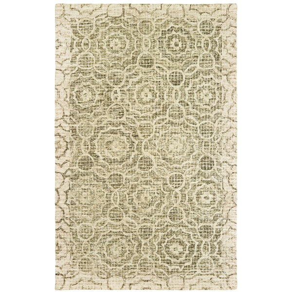 Oriental Weavers Tallavera Indoor Area Rug - Hand-tufted 100% Wool With Stylish Tile-inspired Patterns For Cozy Spaces Green,Ivory Wool T55606106167st