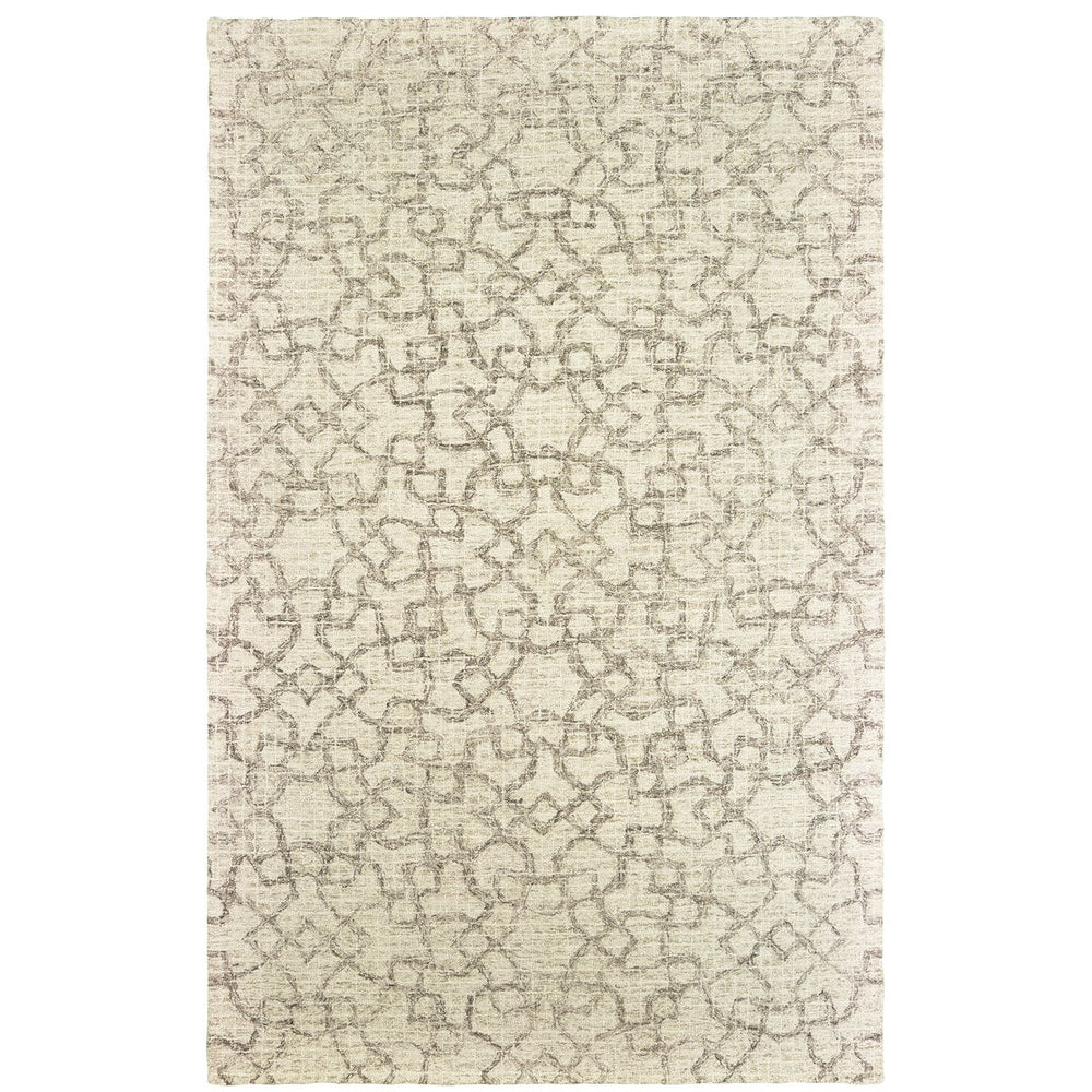 Oriental Weavers Tallavera Hand-tufted 100% Wool Area Rug With Cozy Looped Texture And Modern Tile-inspired Design Tan,Ivory Wool T55608305396st
