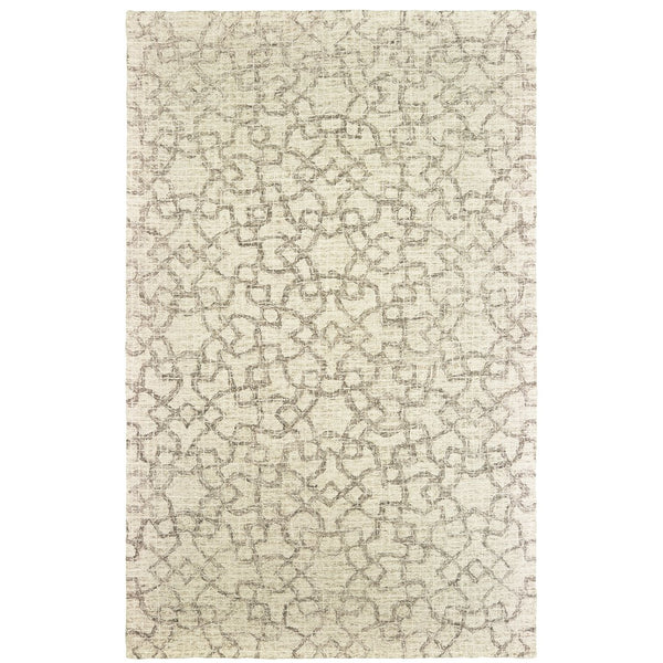 Oriental Weavers Tallavera Hand-tufted 100% Wool Area Rug With Cozy Looped Texture And Modern Tile-inspired Design Tan,Ivory Wool T55608305396st
