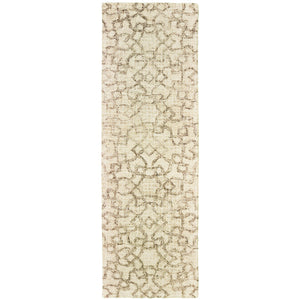 Oriental Weavers Tallavera Hand-tufted 100% Wool Area Rug With Cozy Looped Texture And Modern Tile-inspired Design Tan,Ivory Wool T55608076243st