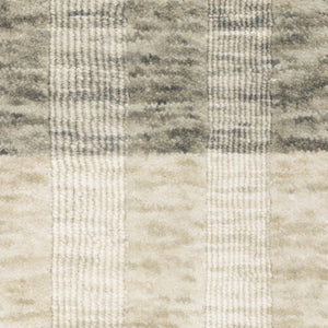 Oriental Weavers Thatcher Hand-Loomed Beige Gray Indoor Rug 5'X8' — Sustainable Pet Space-Dyed Stripes, Low-Profile Texture TTHA01152243ST