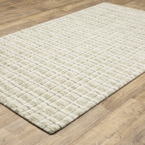Oriental Weavers Thatcher Hand-Loomed Beige Plaid Area Rug 8'X10' — Wool-Like Recycled Pet, Low-Shed, Easy Care TTHA02243305ST