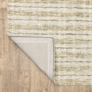 Oriental Weavers Thatcher Hand-Loomed Beige Plaid Area Rug 8'X10' — Wool-Like Recycled Pet, Low-Shed, Easy Care TTHA02243305ST