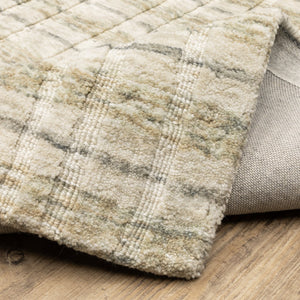 Oriental Weavers Thatcher Hand-Loomed Beige Plaid Area Rug 8'X10' — Wool-Like Recycled Pet, Low-Shed, Easy Care TTHA02243305ST