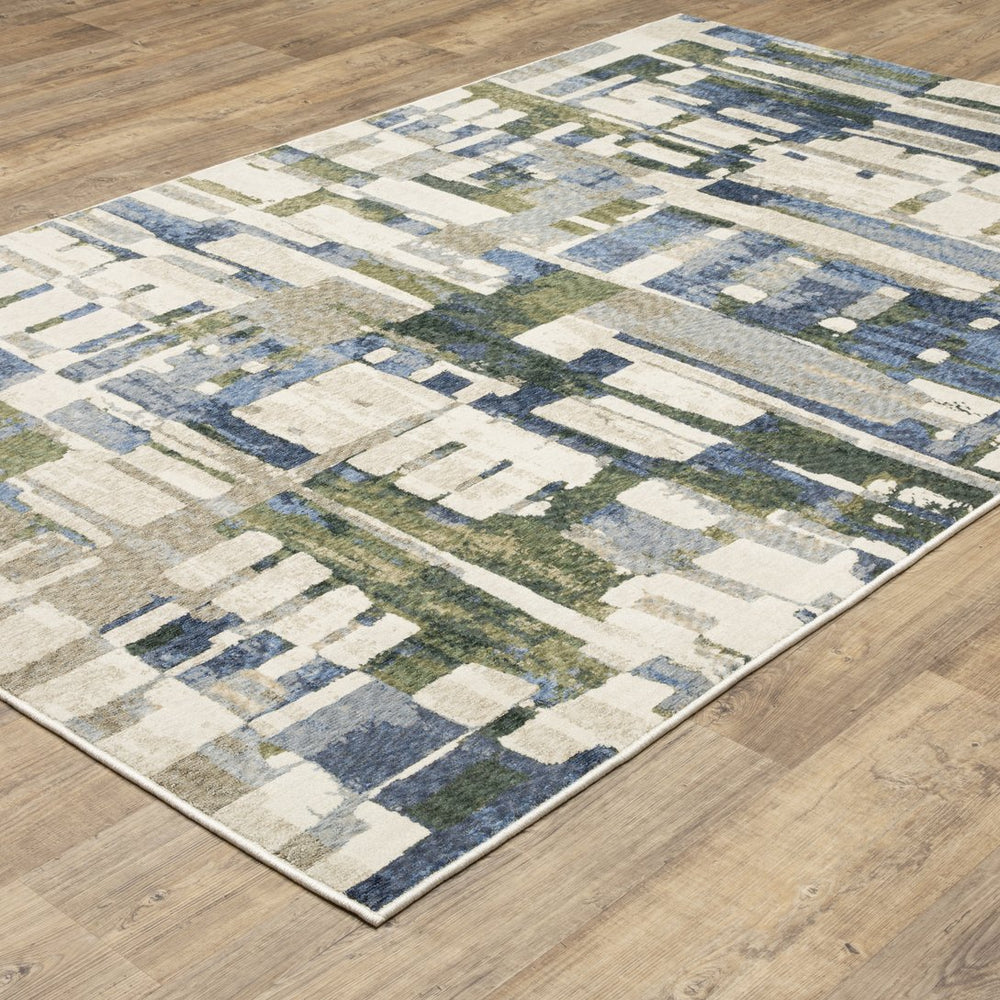 Oriental Weavers Tisdell Vibrantly Colored Abstract Area Rug - Soft Polyester, Modern Design For Any Indoor Space Blue,Green Polyester Ttis01116168st