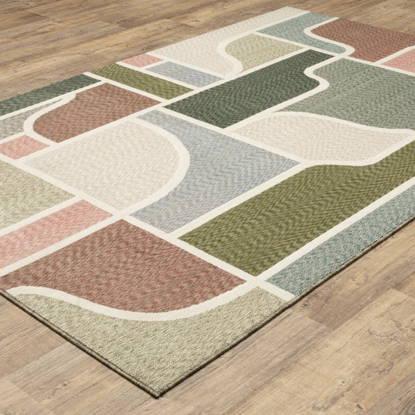Oriental Weavers Tisdell Vibrant Abstract Area Rug - Luxurious Soft Polyester, Modern Design For Any Indoor Space Green,Multi Polyester Ttis02200296st