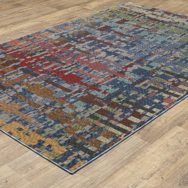 Oriental Weavers Tisdell Vibrant Blue Multi Indoor Area Rug - Soft Space-dyed Polyester With Modern Abstract Design Blue,Multi Polyester Ttis03200296st