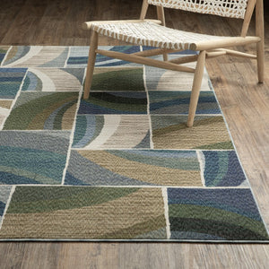 Oriental Weavers Tisdell Vibrant Indoor Area Rug - Soft Space-dyed Polyester With Modern Abstract Design For Your Home Blue,Green Polyester Ttis06068235st