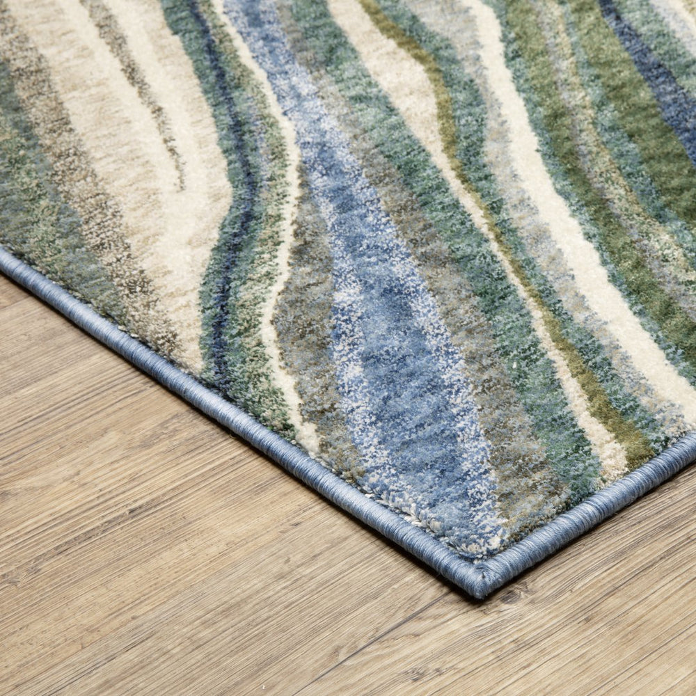 Oriental Weavers Tisdell Vividly Colored Indoor Area Rug - Soft Space-dyed Polyester With Modern Abstract Design Green,Blue Polyester Ttis10300394st