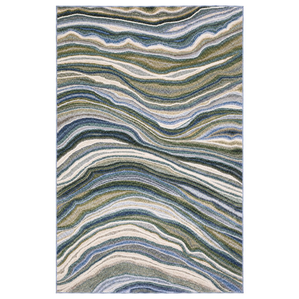 Oriental Weavers Tisdell Vividly Colored Indoor Area Rug - Soft Space-dyed Polyester With Modern Abstract Design Green,Blue Polyester Ttis10300394st