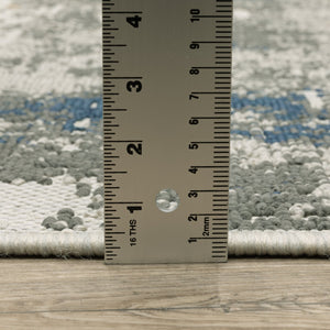 Oriental Weavers Torrey Indoor/Outdoor Area Rug - Unique Textured Design In Soft Platinum With Marine Blue And Charcoal Light Grey,Blue Polypropylene T140h1055220st