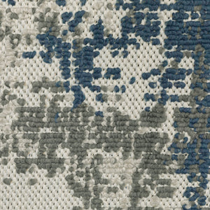 Oriental Weavers Torrey Indoor/Outdoor Area Rug - Unique Textured Design In Soft Platinum With Marine Blue And Charcoal Light Grey,Blue Polypropylene T140h1055220st