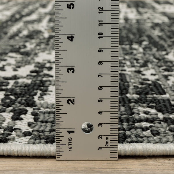 Oriental Weavers Torrey Indoor/Outdoor Area Rug - Textured Loop And Flatwoven Design In Marine Blue And Charcoal Black,Light Grey Polypropylene T531w1055114st