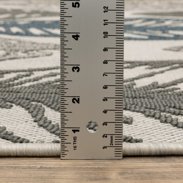 Oriental Weavers Torrey Indoor/Outdoor Area Rug - Stylish Flatwoven And Loop Textures In Marine Blue And Charcoal Light Grey,Grey Polypropylene T5570y240305st